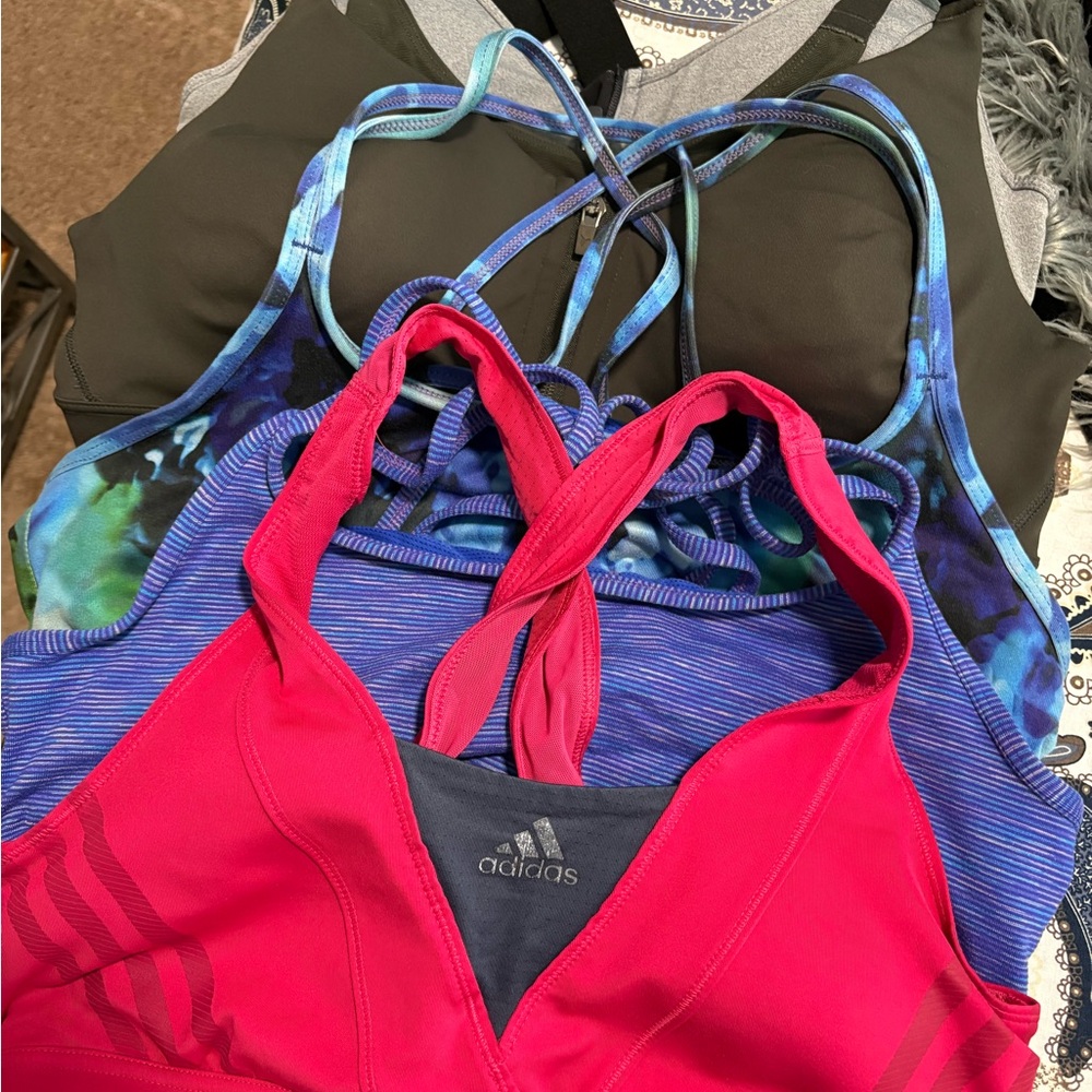 Adidas Sports Bras - Red, Blue, Green